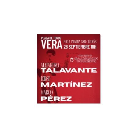 Corrida de Toros - 28 de Septiembre - Domingo - Entrada Toros Vera 2025 - Feria Taurina San Cleofas 2025