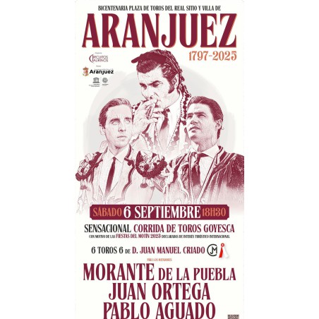 Corrida de Toros Goyesca - 6 de Septiembre - Sábado - Entrada Toros Aranjuez 2025 - Goyesca del Motín 2025