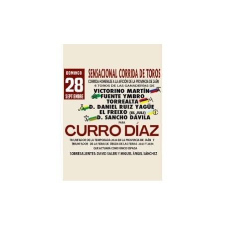 Corrida de Toros - 28 de Septiembre - Domingo - Entrada Toros Úbeda 2025 - Feria Taurina San Miguel 2025