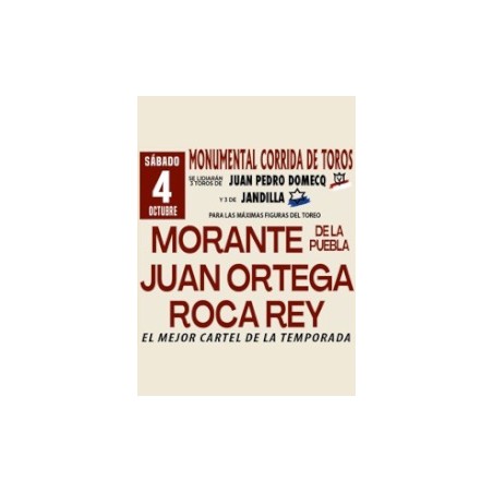 Corrida de Toros - 4 de Octubre - Sábado - Entrada Toros Úbeda 2025 - Feria Taurina San Miguel 2025