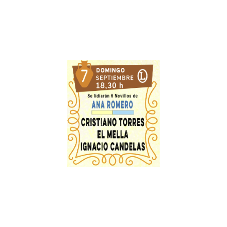 Novillada con Picadores - 7 de Septiembre - Domingo - Entrada Toros Villaseca de La Sagra 2025 - Alfarero de Oro 2025