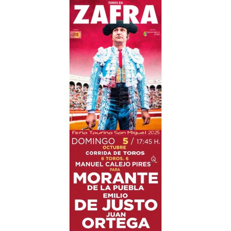 Corrida de Toros - 5 de Octubre - Domingo - Entrada Toros Zafra 2025 - Feria Taurina 2025
