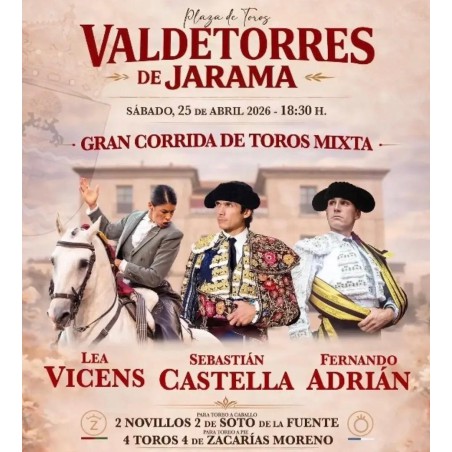 Corrida de Toros Mixta - 25 de Abril - Sabado - Entrada Toros Valdetorres de Jarama 2026