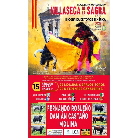 Corrida de Toros Benéfica - 15 de Marzo - Sábado - Entrada Toros Villaseca de La Sagra 2025