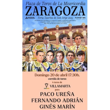 Corrida de Toros - 20 de Abril - Domingo - Entrada Toros Zaragoza - Feria Taurina de San Jorge 2025