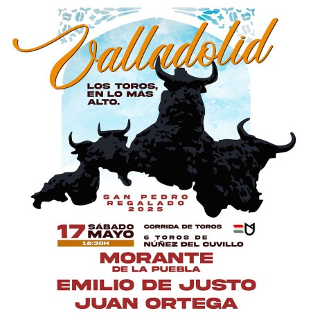 Corrida de Toros - 17 de Mayo - Sábado - Entrada Toros Valladolid - Feria Taurina San Pedro Regalado 2025