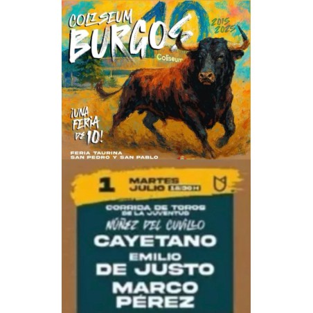 Corrida de Toros 2 de Julio - Martes - Toros Burgos - Feria de San Pedro y San Pablo 2024